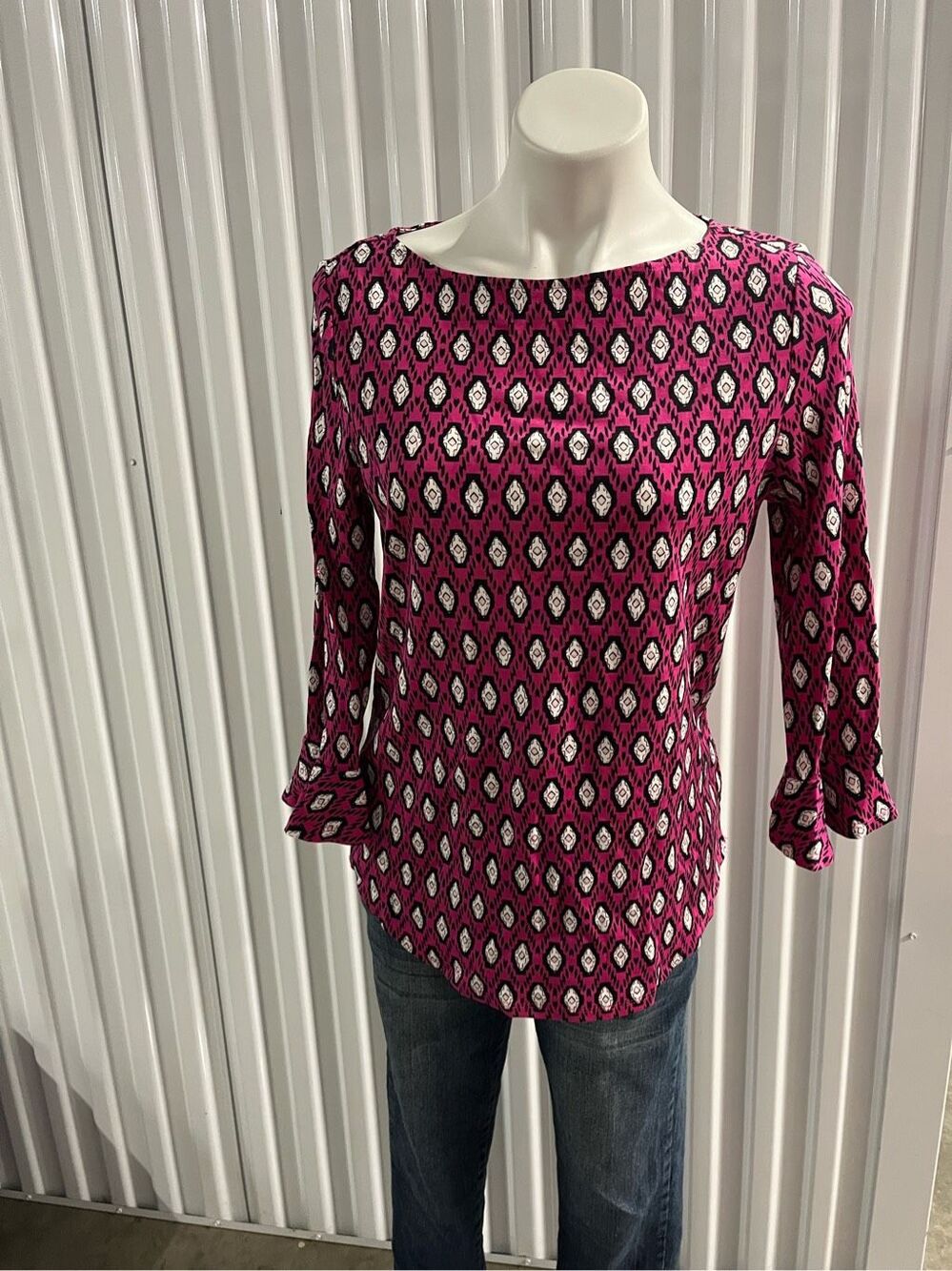 Kim Rogers 3/4 bell sleeve top size large